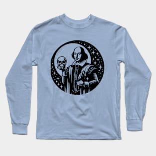Shakespeare with skull and quill Long Sleeve T-Shirt